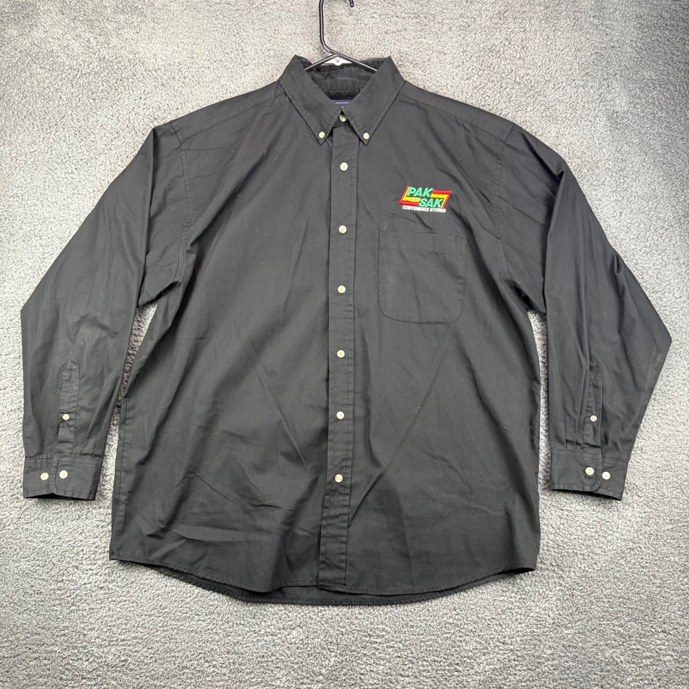 Pak a Sak Convenience Store Men XL Black Shirt Employee Uniform